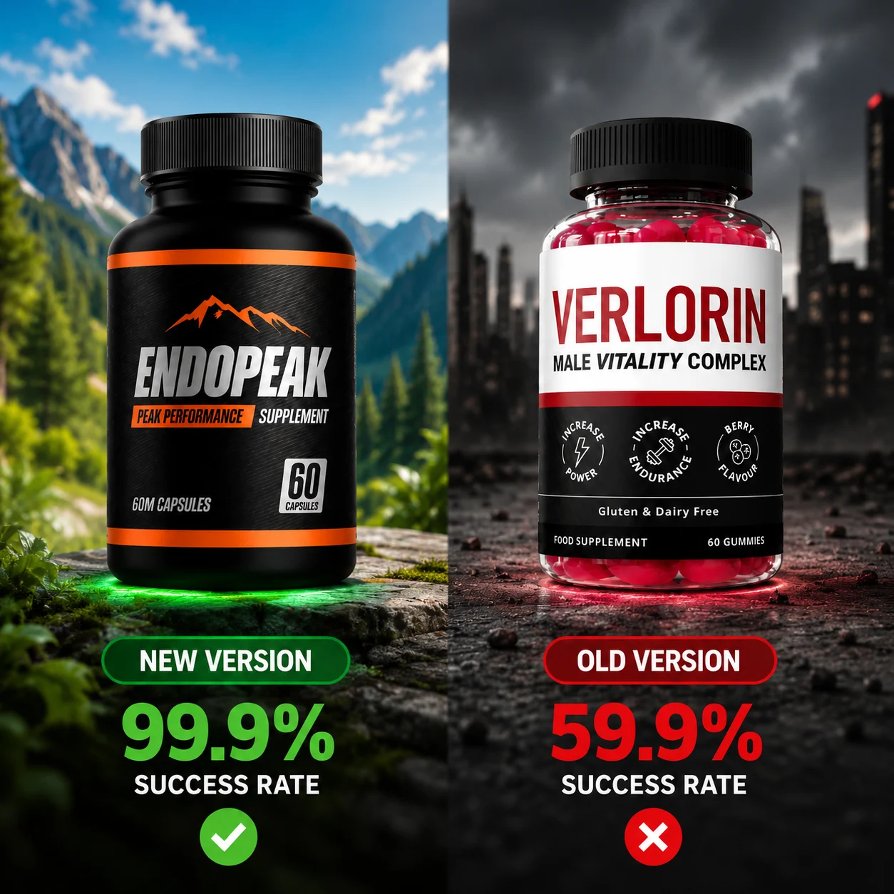 Verlorin Male Performance Supplement Bottles